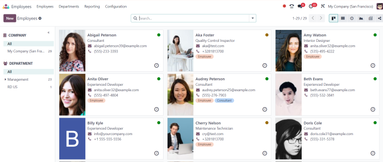Odoo HR Software - Azkatech Centralized Employee Information