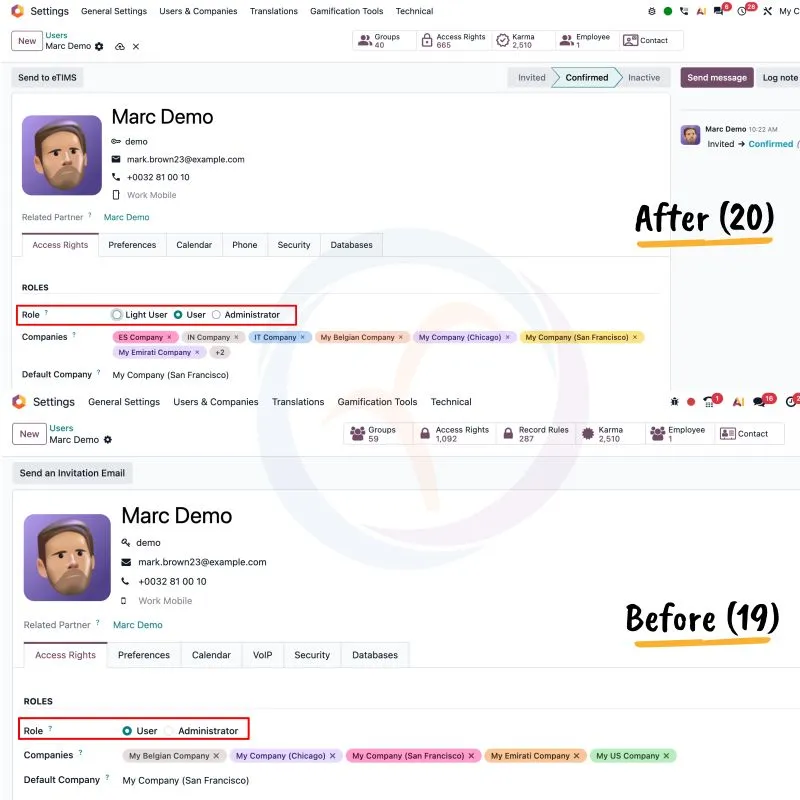 Odoo 20 Light User role